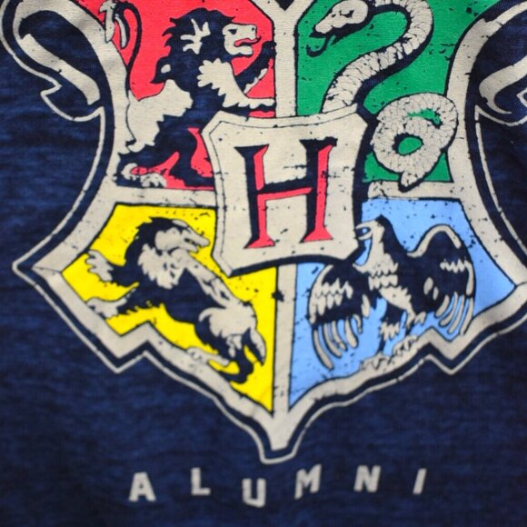 Harry Potter Shirt S Womens V Neck Short Sleeve Short Sleeve Blue Graphic Tee - Picture 6 of 7